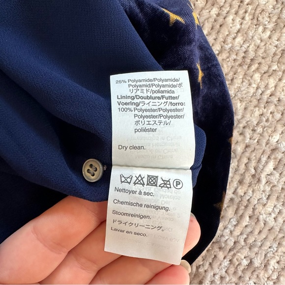 J.Crew Always Midnight Blue Velvet Star Print NWT - Picture 9 of 12